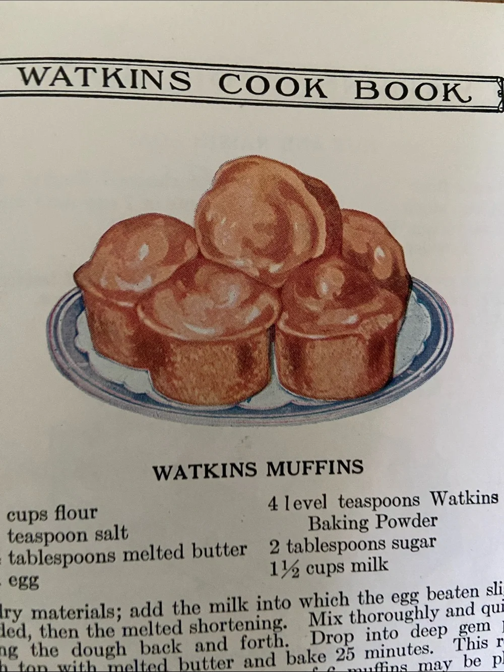 Antique Vintage 1920s 20s Watkins advertising advertisement baking and Cookbook